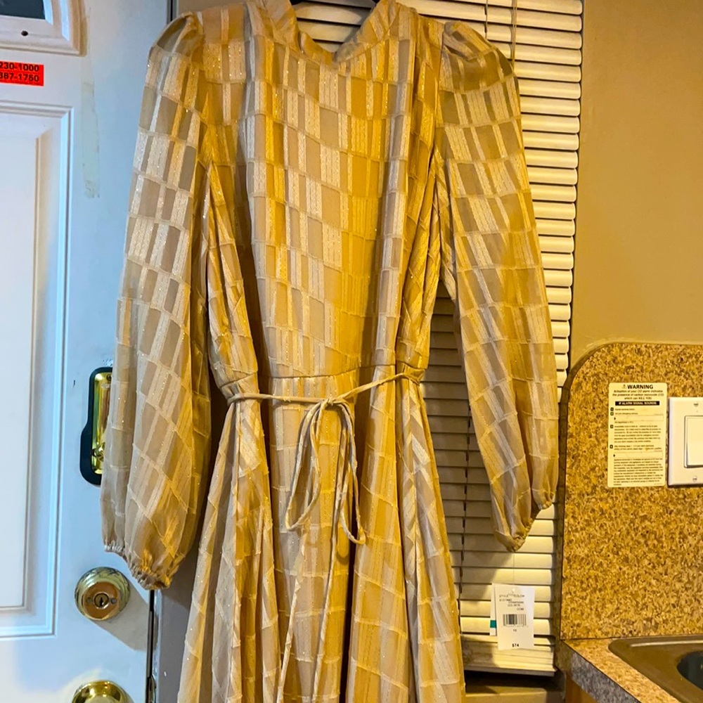 NWT Gold cocktail or party dress